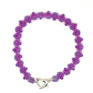 Neon Bright Purple Bracelet Summer Colors Minimalist 7"